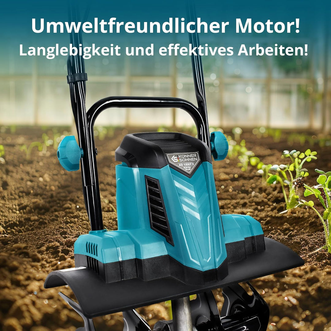 Könner &amp; Söhnen KS 1000T E Elektro-Bodenhacke, Stake Metallfräsen, 36 cm Arbeitsbreite, bis 22 cm Ar