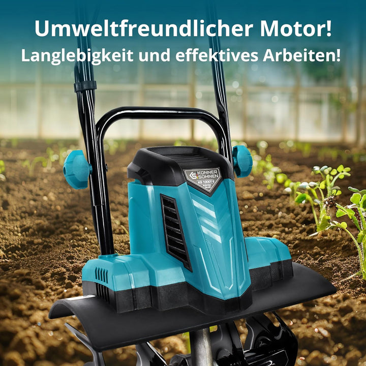 Könner &amp; Söhnen KS 1000T E Elektro-Bodenhacke, Stake Metallfräsen, 36 cm Arbeitsbreite, bis 22 cm Ar
