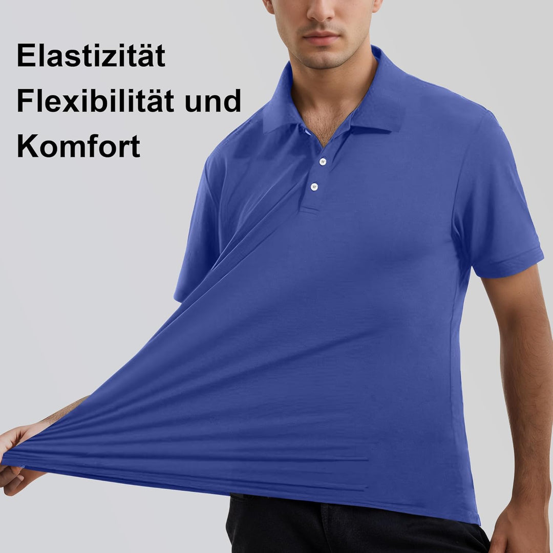 Liking Herren Basic Poloshirt Baumwolle Polo Shirts Polohemd Kurzarmshirt mit Knopfleiste Atmungsakt