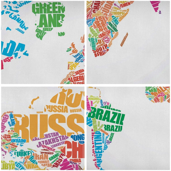 Bilder auf Leinwand Karte Worte Welt Geographie Leinwandbild 60x60cm Wandbilder Dekoration Wohnzimme