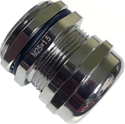 8 Stück M25 x 1.5 (MESSING-Metall) Kabelverschraubung/Kabeldurchführungen mit Gegenmutter für Kabeld