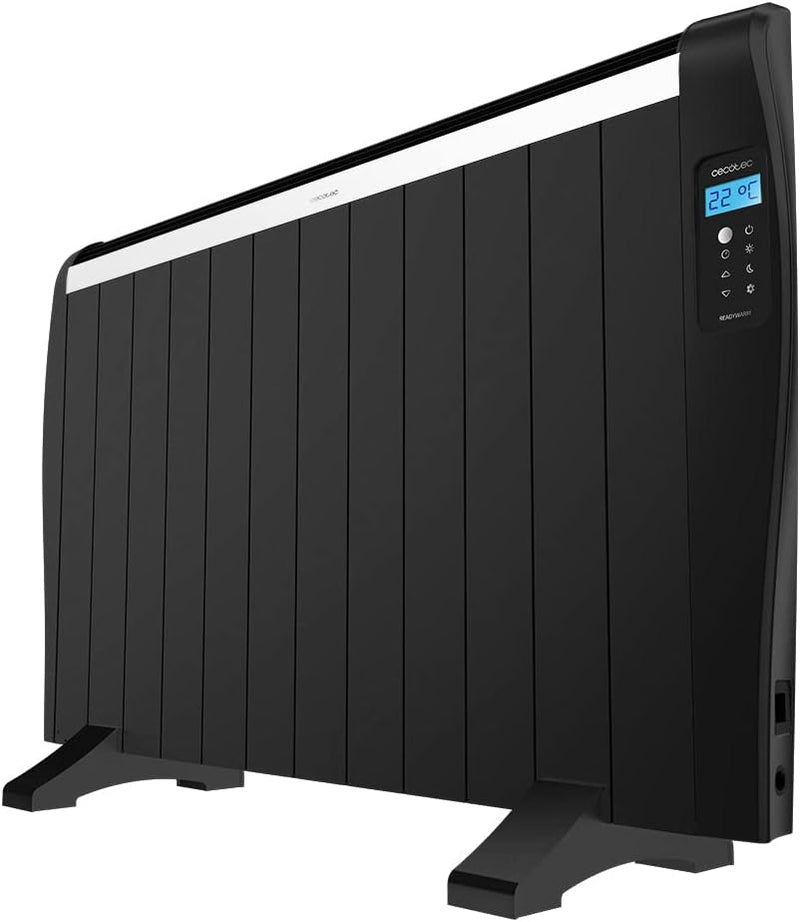 Cecotec Flachheizkörper mit Fernbedienung ReadyWarm 2500 Thermal Black. 12 Heizrippe und 1800 W, LCD