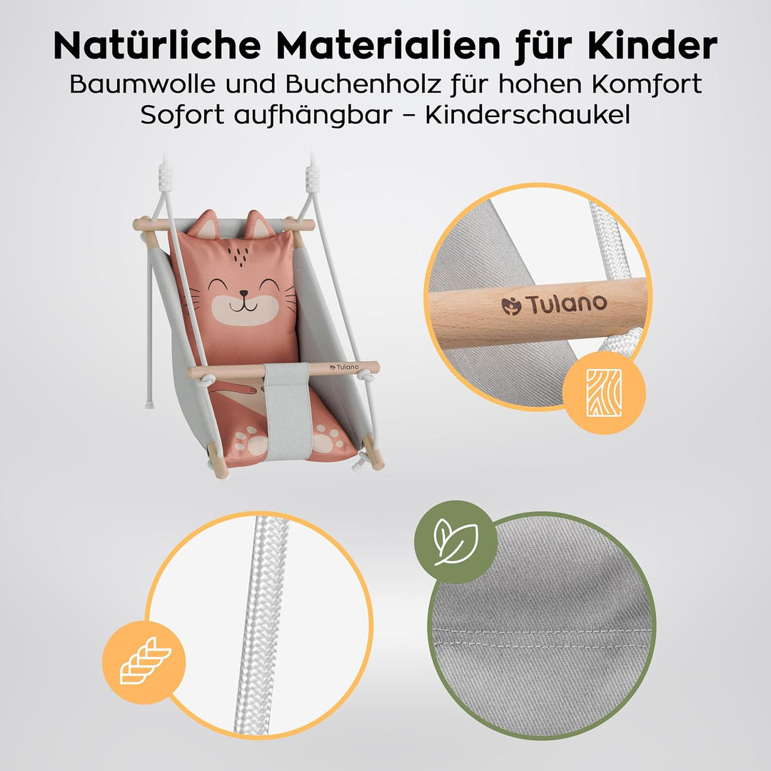 Tulano Hop 45 3in1 Babyschaukel – Mitwachsend durch Sitz - 6–36 Monate Cat, Cat