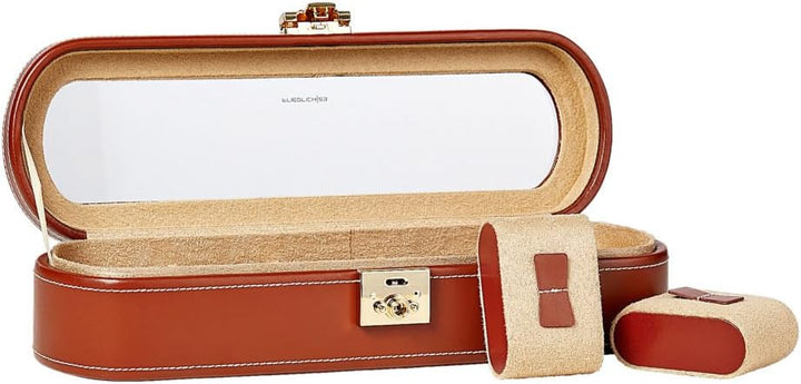 FrIEDrICH/23 Friedrich23 Uhrenkoffer – Uhrenkasten Cordoba mit Glasdeckel aus Echtleder in braun – P