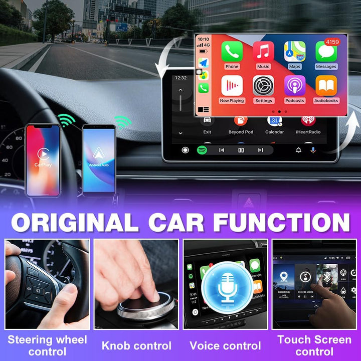 CarPlay & Android Auto Wireless Adapter, 2 in 1 Carplay Wireless Adapter mit Type-C Adapters, Mini W