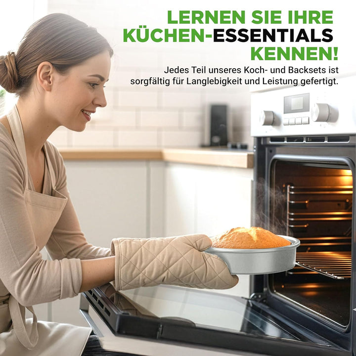 NutriChef Topf- & Pfannenset Induktion 20-teilig Weiss – Antihaft-Kochgeschirr mit Deckeln & Backfor