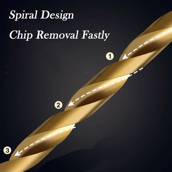 230 Pcs Drill Bit Set,Titanium Twist Drill Bit Set - 135°Tip High Speed Steel Drill Bit Kit Titanium