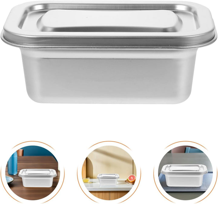 PRETYZOOM Eisbehälter für Speiseeis, 2 Stück 0.6L Edelstahl Eiscremebehälter mit Deckel, Luftdichter
