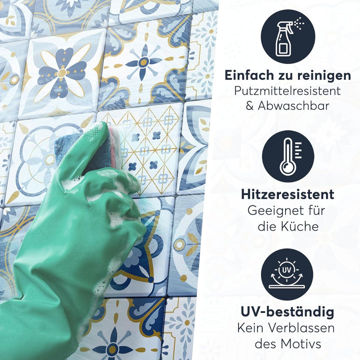 CREATISTO Klebefliesen Stickerfliesen Fliesenfolie - Klebe Folie für Wandfliesen I Klebefliesen Deko