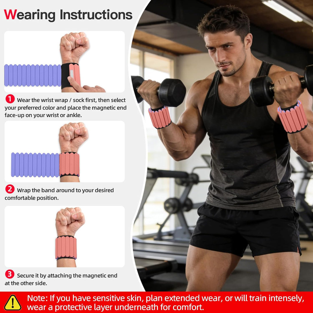 Abahub Magnetische Gewichte Hand Fuss Wrist Ankle Weights Handgelenk Gewichte für Beine und Arme Set