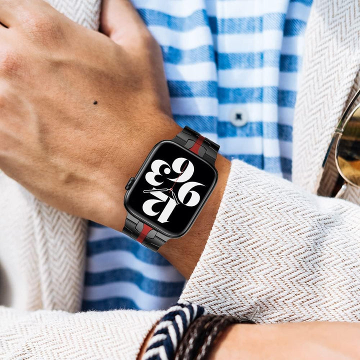 ANYE Kompatibel für Apple Watch 7 Armband 41mm Edelstahl, Apple Watch Series 8 Metall Armbänder Ersa