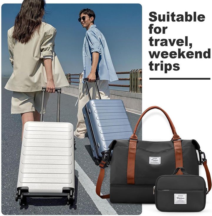 Reisetasche Damen Handgepäck Tasche Sporttasche mit Kulturbeutel Weekender Bag Schwimmtasche Wasserd