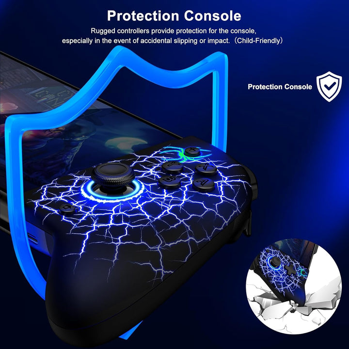 ALEEMTRY Switch Controller, Wireless Pro Controller Switch für Handheld-Modus mit Turbo/1000mAh/Prog