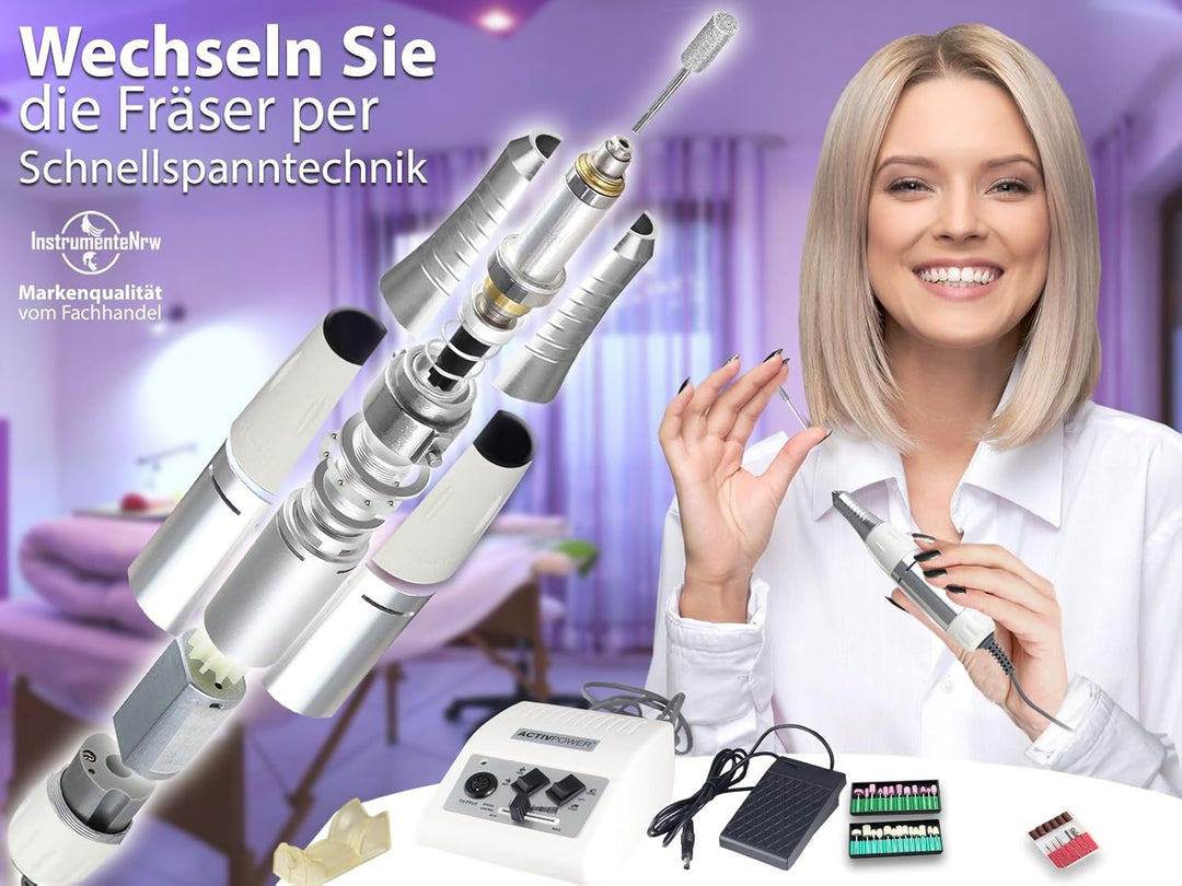 Power Fusspflegegerät Maniküre Pediküre Schleif-Gerät Fräser Komplettes Fusspflege-Set Maniküre-Set