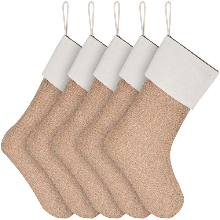 Sunshane Weihnachsstrumpf Sackleinen Kamin Weihnachtssocken zum Befüllen &amp; Aufhängen für Weihnachtsd