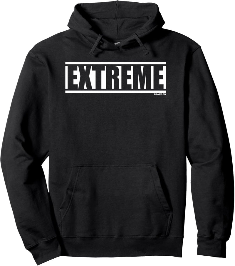 Extreme Gym Fitness Workout Spruch Motivation Wort in weiss Pullover Hoodie