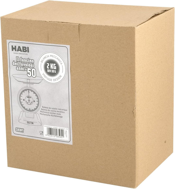 HABI 100092 Waage Küche mechanisch, 2 kg, Chrom, Metall, Stahl
