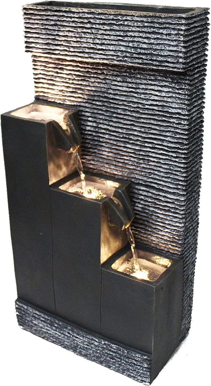 Arnusa Springbrunnen BK845 mit LED Beleuchtung Gartenbrunnen mit Dekorationsbecken Zimmerbrunnen