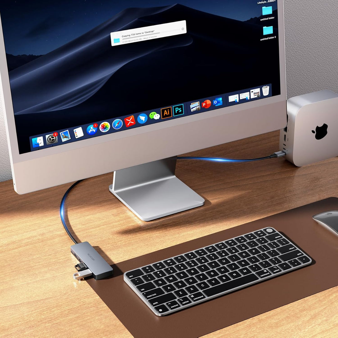 USB C Hub 10Gbps, 4-Port USB C Splitter für Desktop, USB 3.2 Hub mit 120cm Kable, USB C Verteiler fü