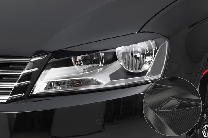 CSR-Automotive Scheinwerferblenden Carbon Look Kompatibel mit/Ersatz für VW Passat B7 SB142-C