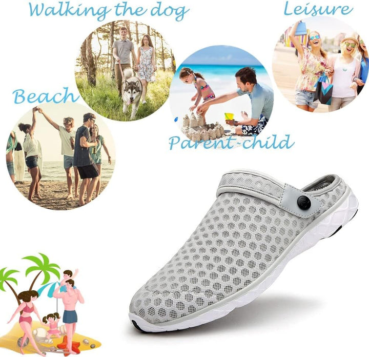 Unisex Clogs Hausschuhe Atmungsaktiv Mesh Pantoletten Sommer Beach Freizeit Schuhe rutschfest Weiche