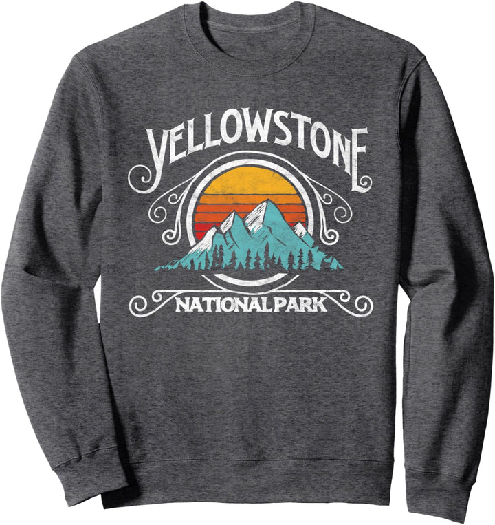 Vintage Yellowstone National Park Retro Mountains Design Sweatshirt