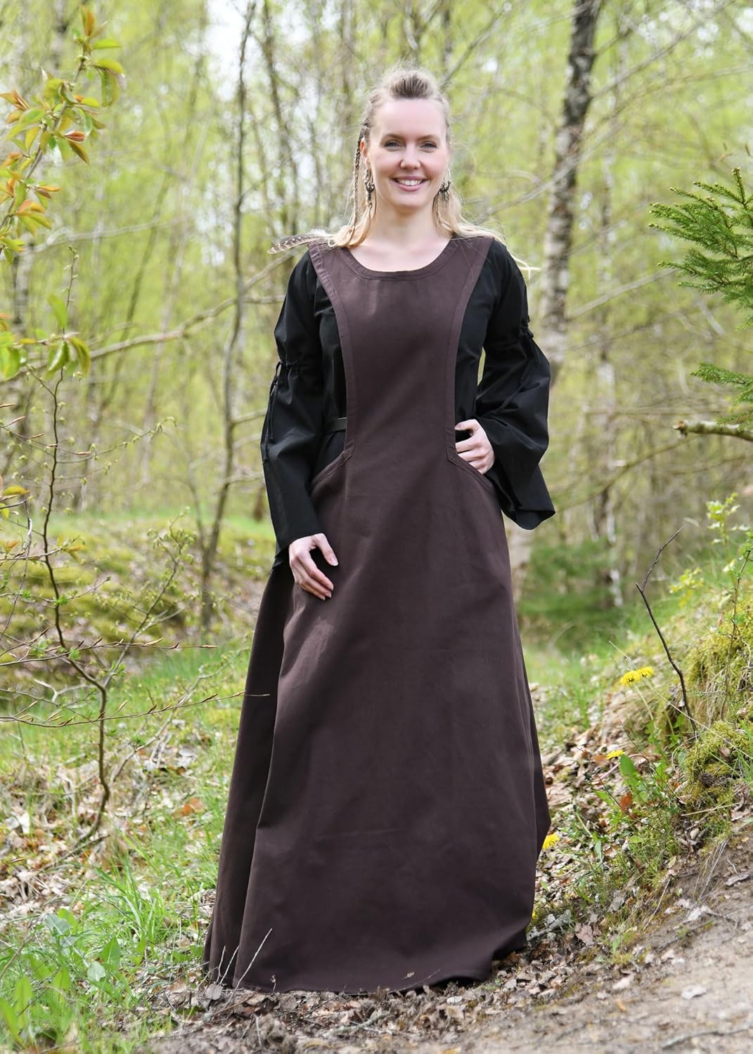 Mittelalter Überkleid Surcot Andra für Damen aus Canvas | Segeltuch Baumwolle Wikinger Obergewand bo