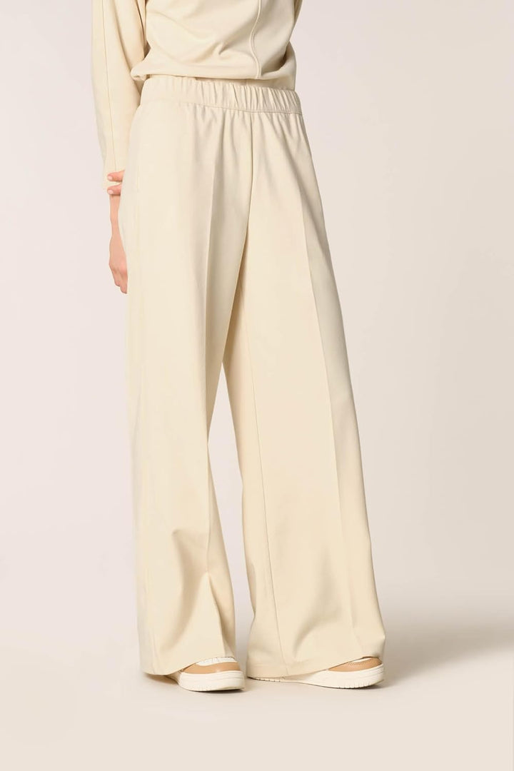 Goldenpoint Damen-Leggings Wide Leg Soft Touch mit elastischem Bund und Seitentaschen S Weiss, S Wei