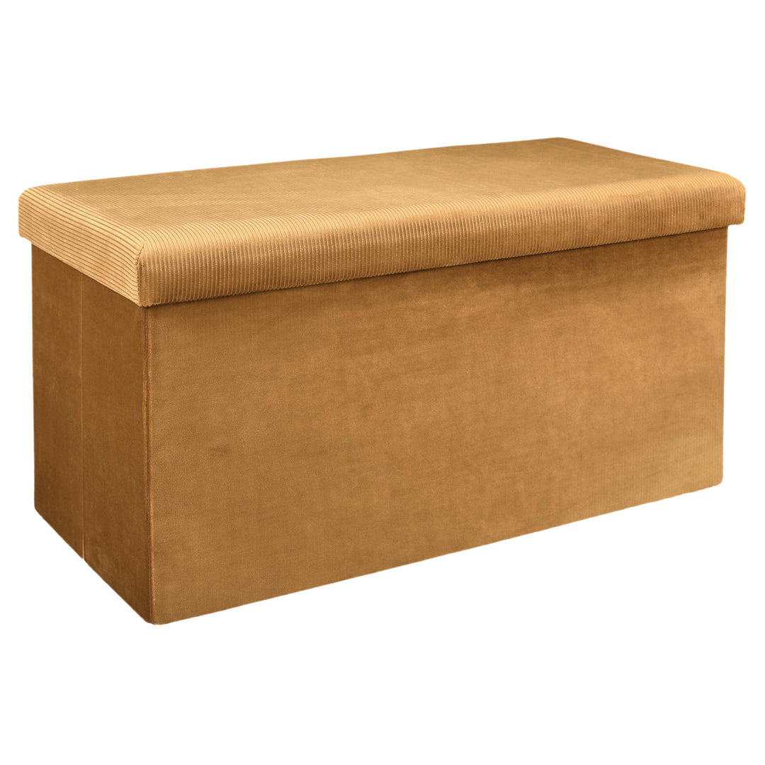 THE HOME DECO FACTORY HD6817 BANCO-PUF PLEGABLE Amarillo, Polyester, gelb, 77 x 38 x 38, Gelb