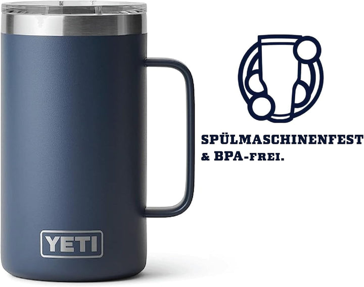 YETI Rambler Krug, Edelstahl, Navy, 24oz (710ml), Navy