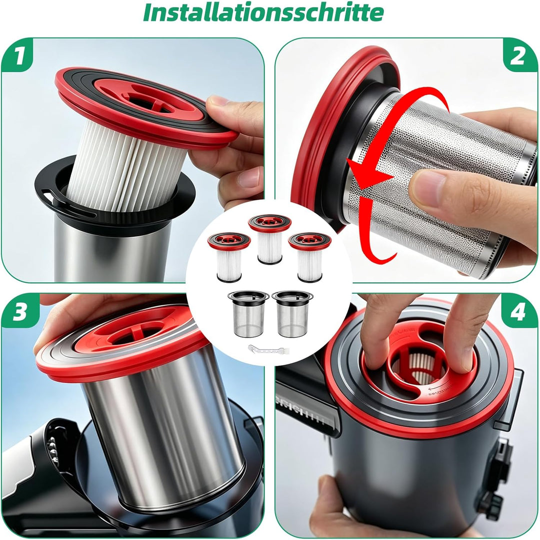 5 Stück Ersatzfilter Filter für Bosch Unlimited Serie 7 Akku-Staubsauger, 12040193 BKS711XXL BBS711W