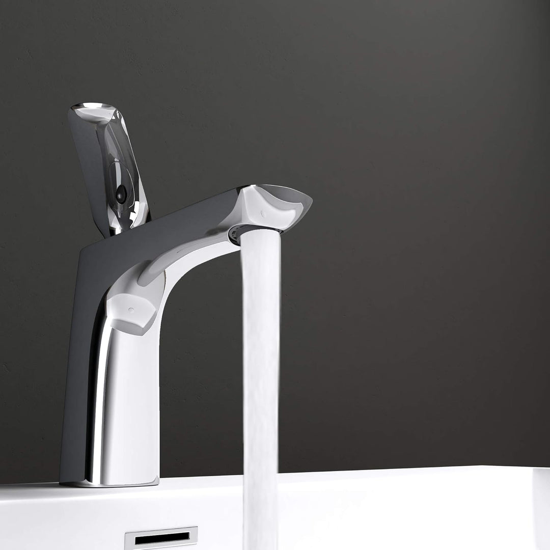 Mai & Mai Armatur Wasserhahn Bad Silber Chrom WAM-7201 | Waschbeckenarmatur 16.5cm hoch | Badinstall
