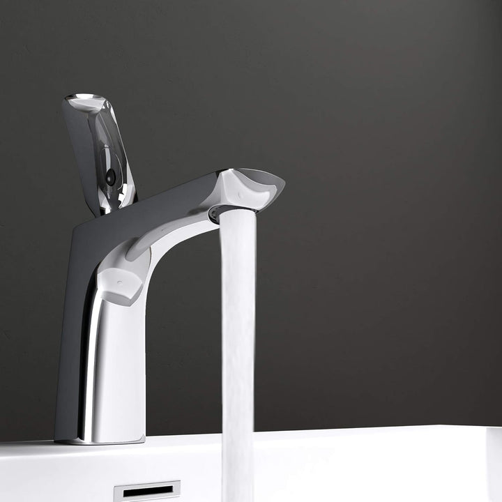 Mai & Mai Armatur Wasserhahn Bad Silber Chrom WAM-7201 | Waschbeckenarmatur 16.5cm hoch | Badinstall