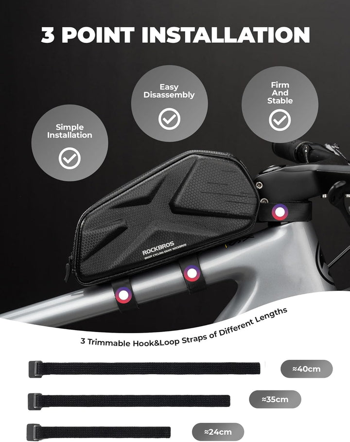 ROCKBROS Fahrrad Rahmentasche Fahrradtasche für Fahrradrahmen 1,4L MTB Oberrohrtasche