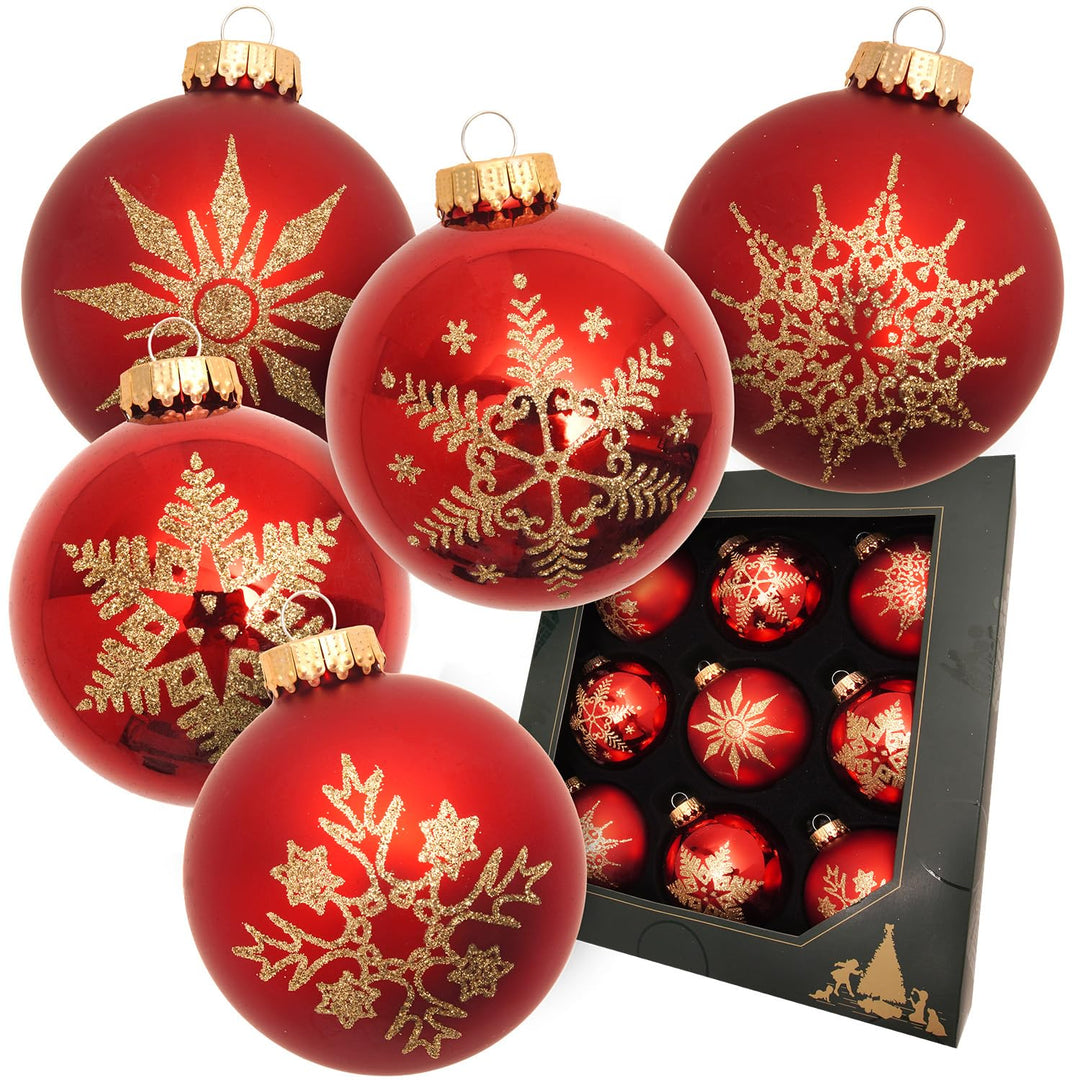 Krebs Glas Lauscha - Weihnachtsdekoration/Christbaumschmuck aus Glas - Weihnachtskugeln Glanz/Seiden