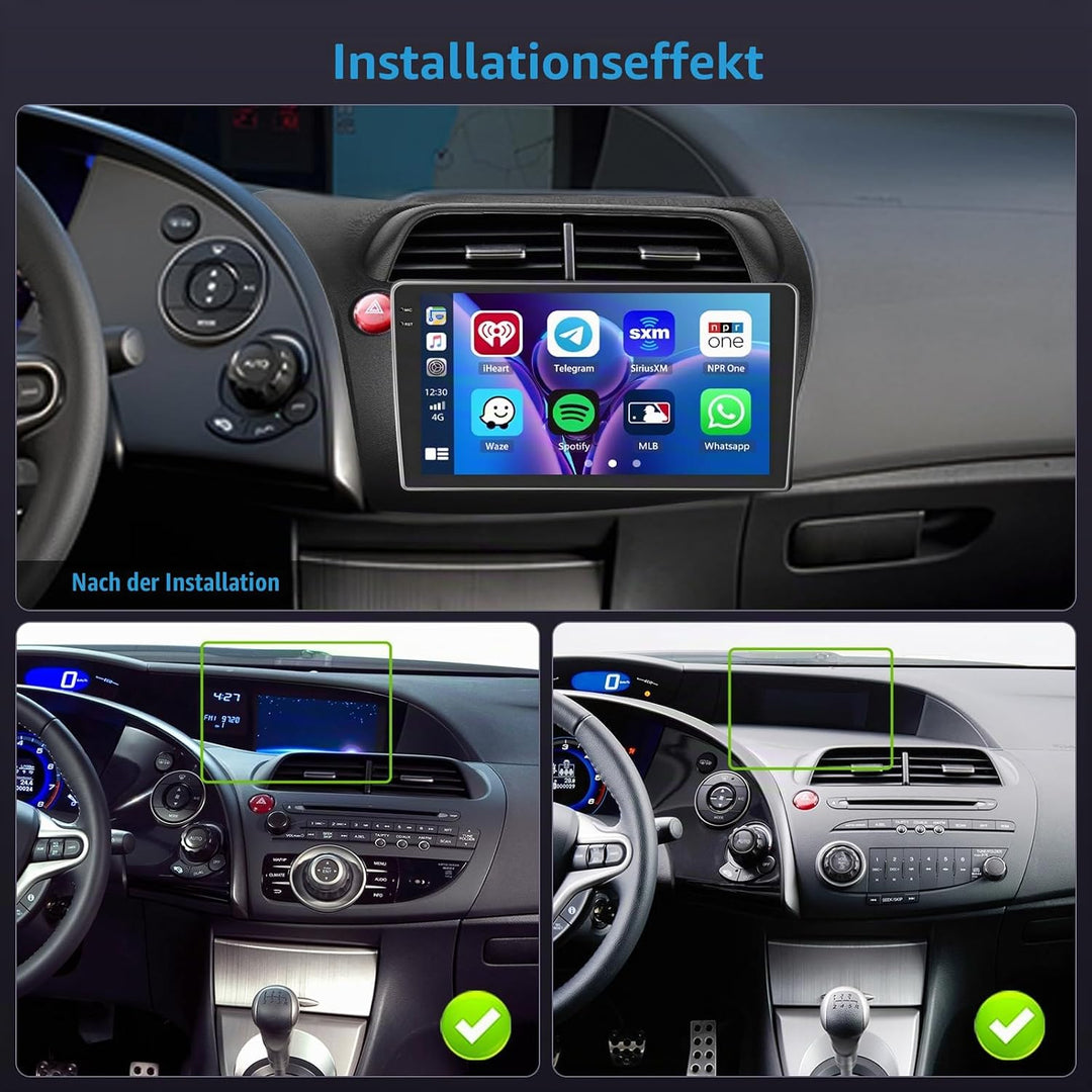 Inefala 4+128G Autoradio für Honda Civic VIII 2006-2011 Android 15 mit 9&