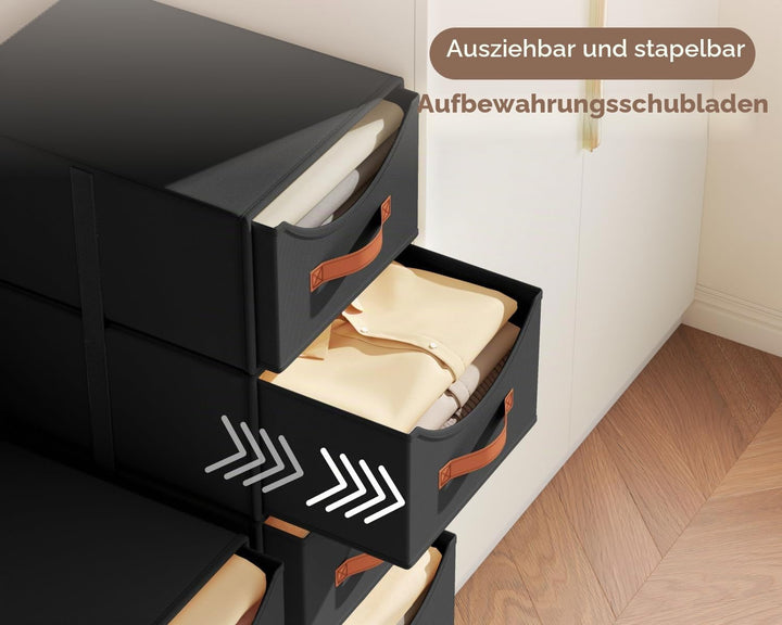 Schubladenschrank Ordnungssystem - 4 Stück Aufbewahrungs Schubladenboxen Aufbewahrungsbox Stoff Falt