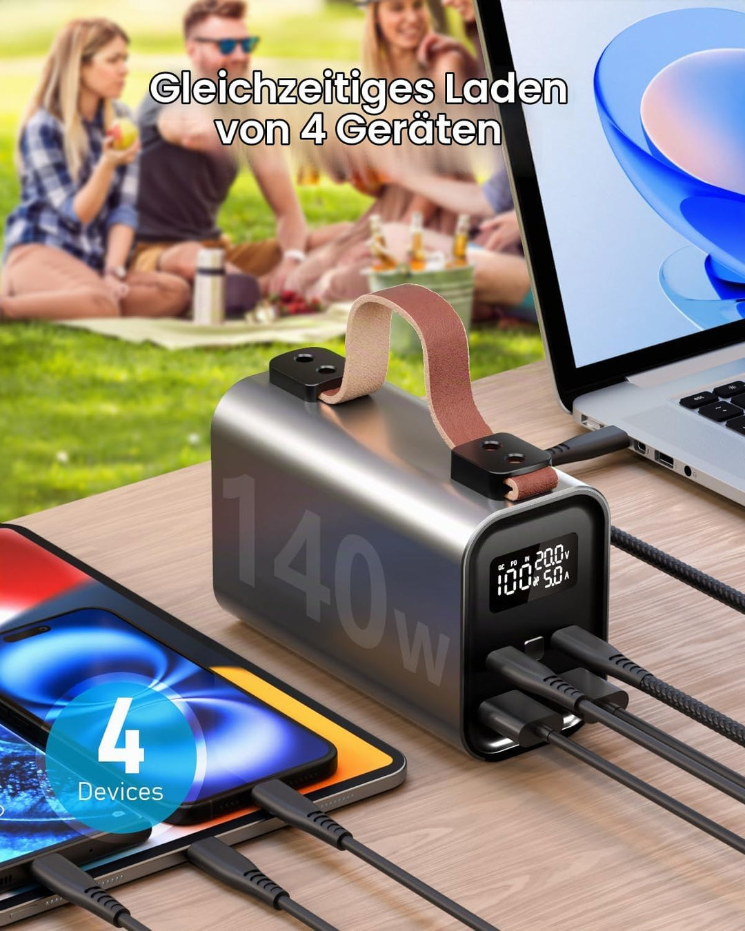 50000mAh 140W Power Bank USB C PD3.1 QC4.0 Schnelles Aufladen,Grosse Kapazität Externer Handyakku mi