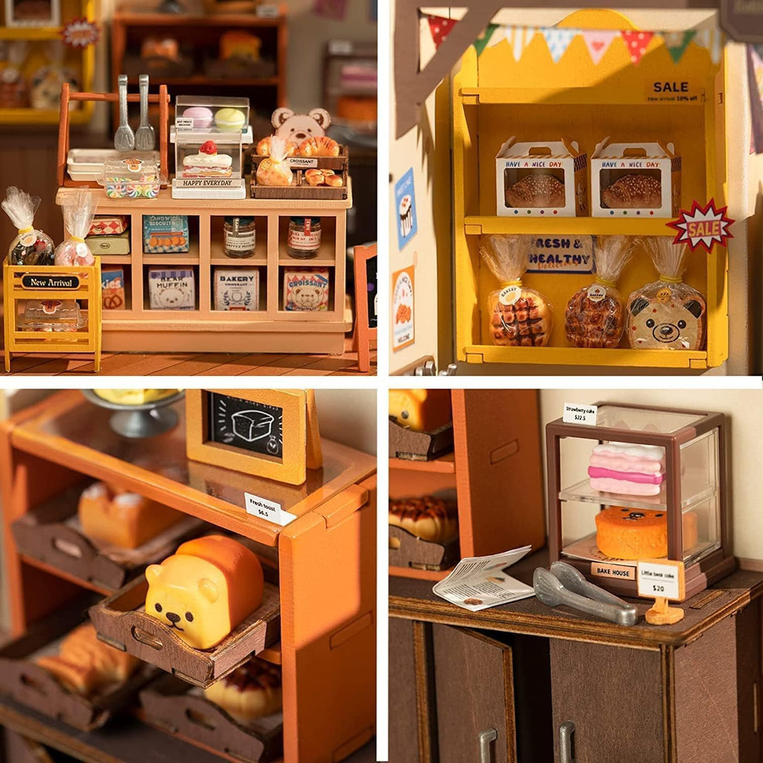 RoWood DIY Miniatur Haus Backhaus Puppenhaus | DIY Mini Holz Haus Modellbausatz | Bastelset Geburtst