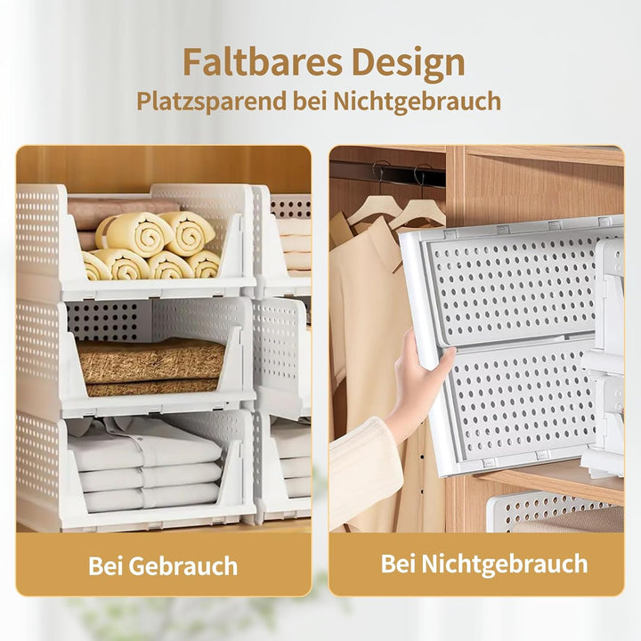 Schubladen-Organizer, faltbar, stapelbar, aus Kunststoff, ausziehbare Schublade für Kleidung, Unterw