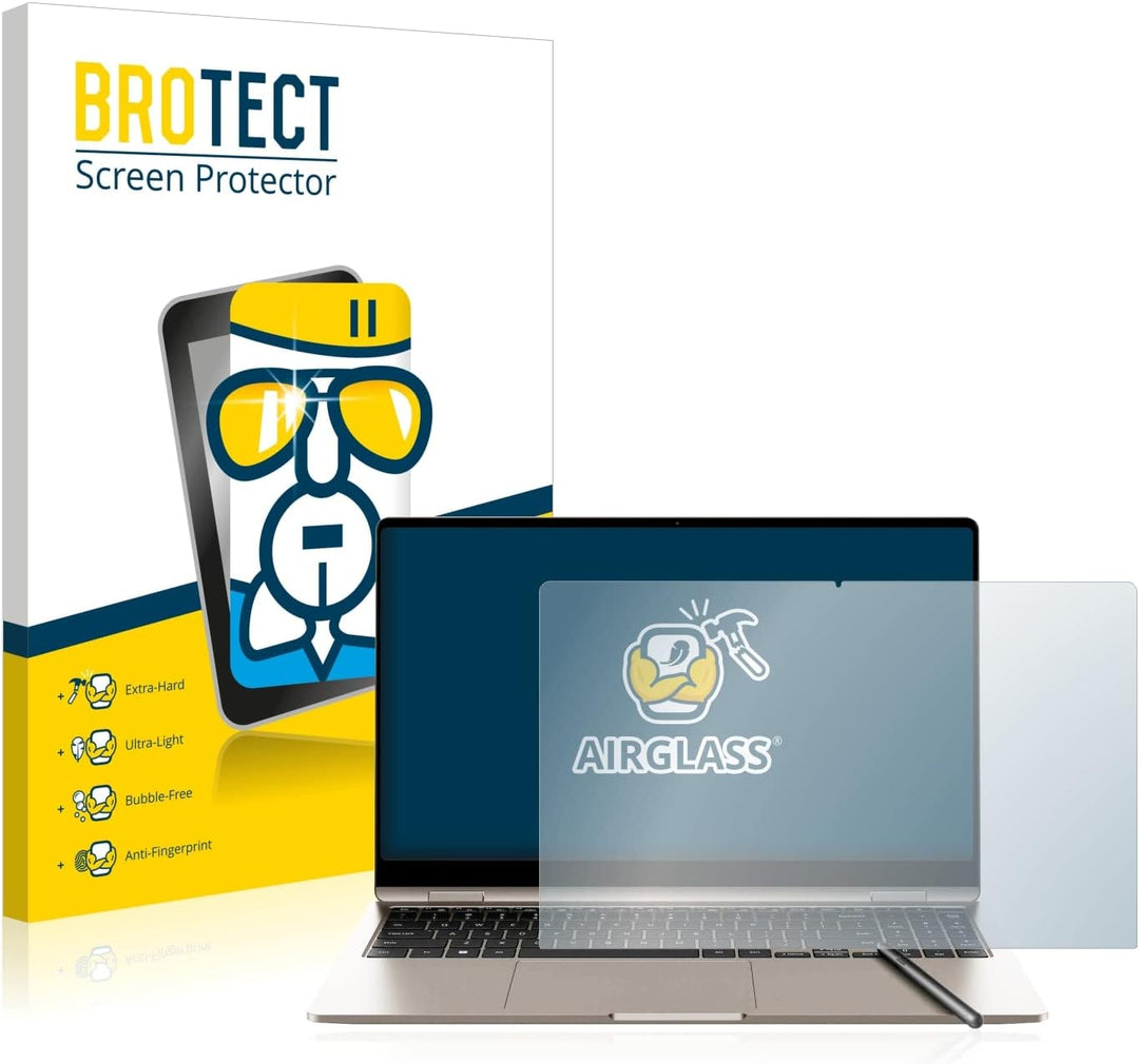 BROTECT Schutzglas für Samsung Galaxy Book3 360 15.6" Schutzfolie Panzer Folie Glas[Extrem Kratzfest