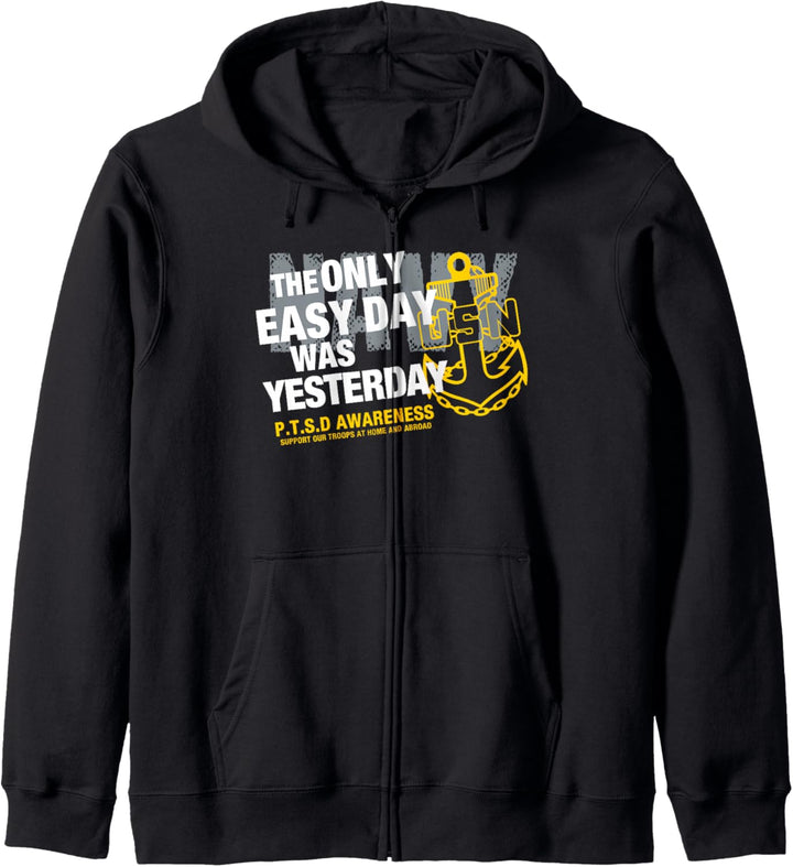 Navy - The Only Easy Day Was Yesterday. Kapuzenjacke