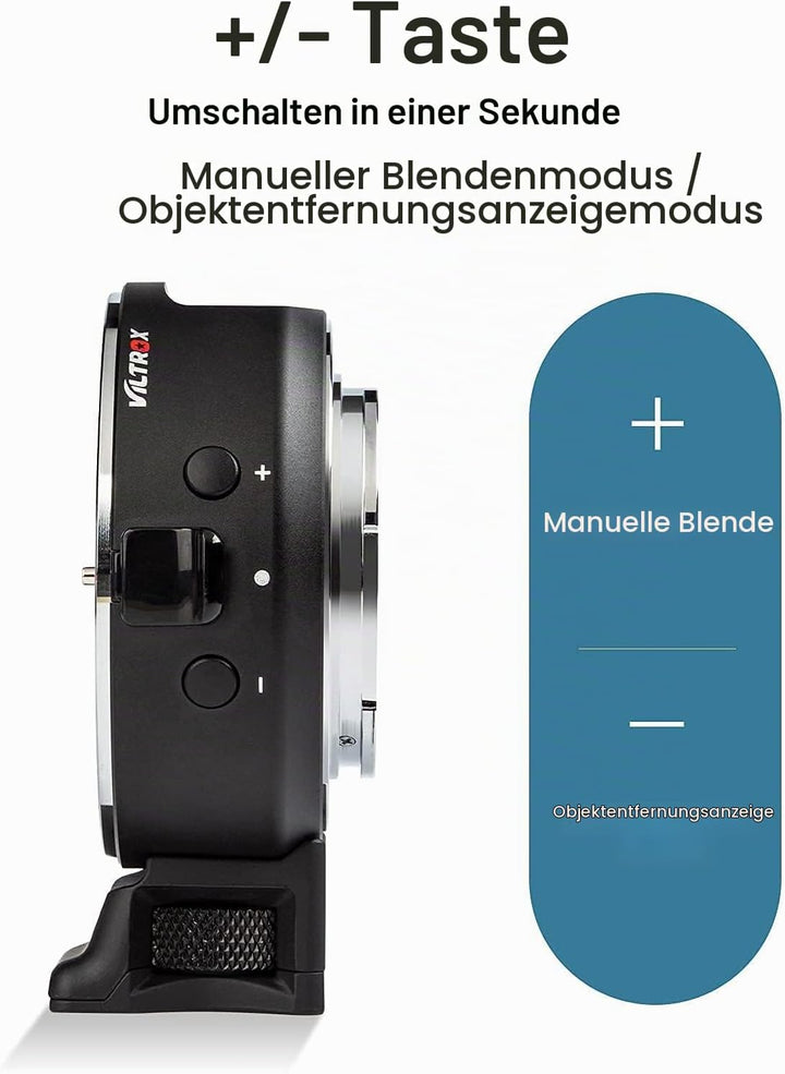 Viltrox Autofokus Adapter EF-E5 kompatibel mit Canon EF/EF-S Objektiv auf Sony E-Mount Kamera A9 A7