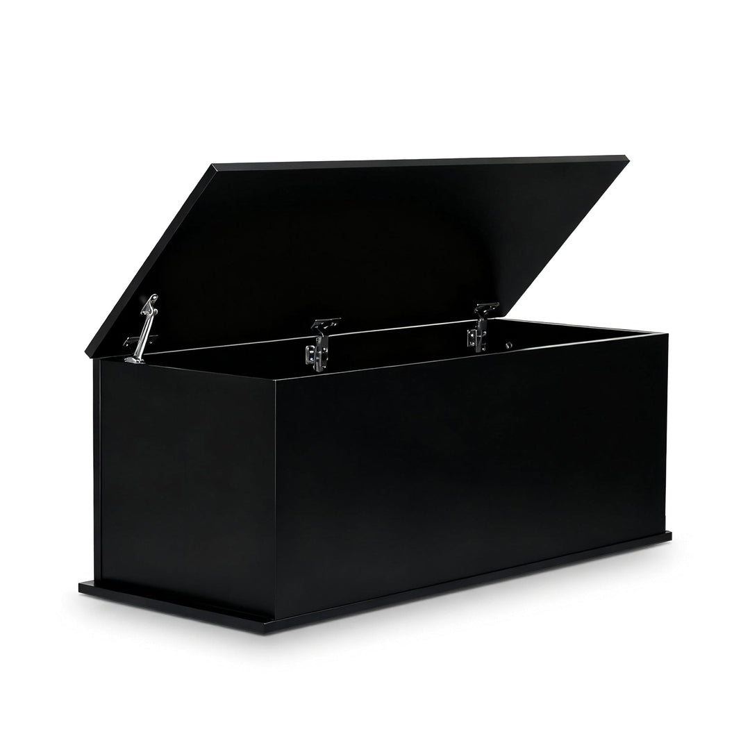 VDD Aufbewahrungsbox Holz - Spielzeugkiste - Deckenkiste - 100 cm breit - Schwarz