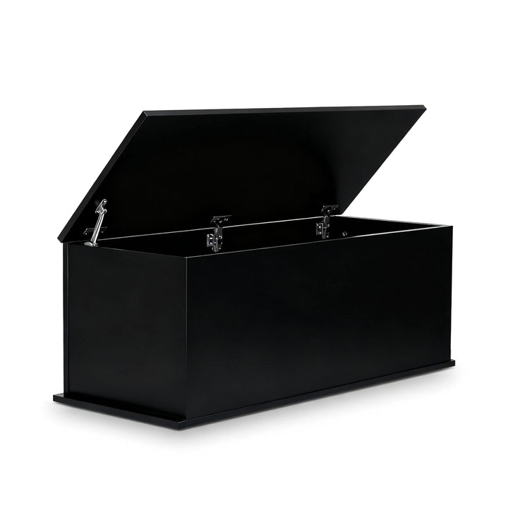 VDD Aufbewahrungsbox Holz - Spielzeugkiste - Deckenkiste - 100 cm breit - Schwarz