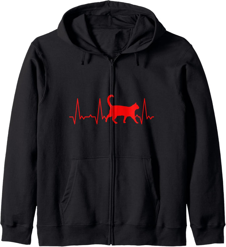 Herzschlag Katze Kapuzenjacke