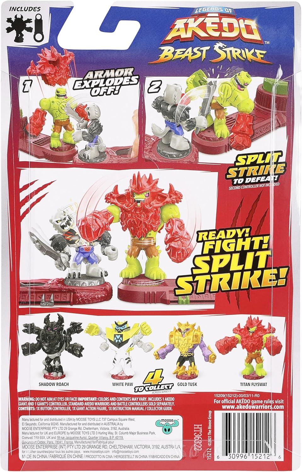 Legends of Akedo Beast Strike Battling Riesige Schattenroache, Mini Battling Warriors, Rüstung explo