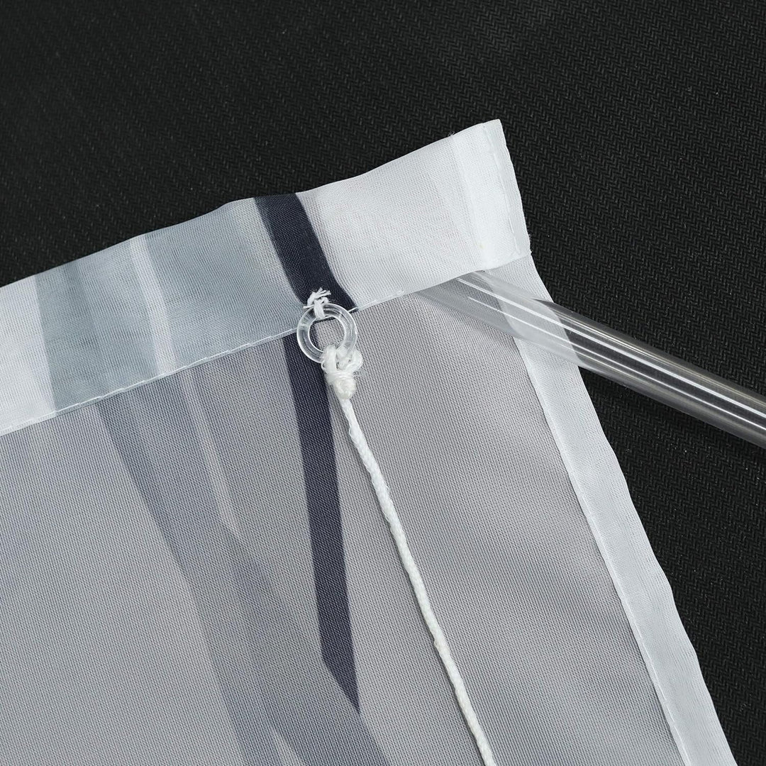 ESLIR Raffrollo mit Schlaufen Gardinen Küche Raffgardinen Transparent Schlaufenrollo Vorhänge Mit We