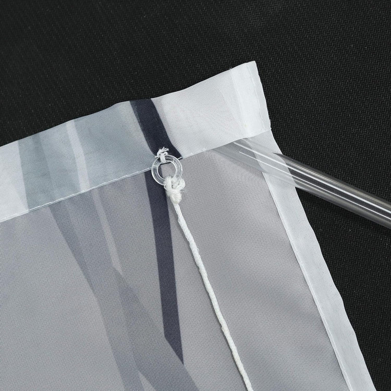 ESLIR Raffrollo mit Schlaufen Gardinen Küche Raffgardinen Transparent Schlaufenrollo Vorhänge Mit We