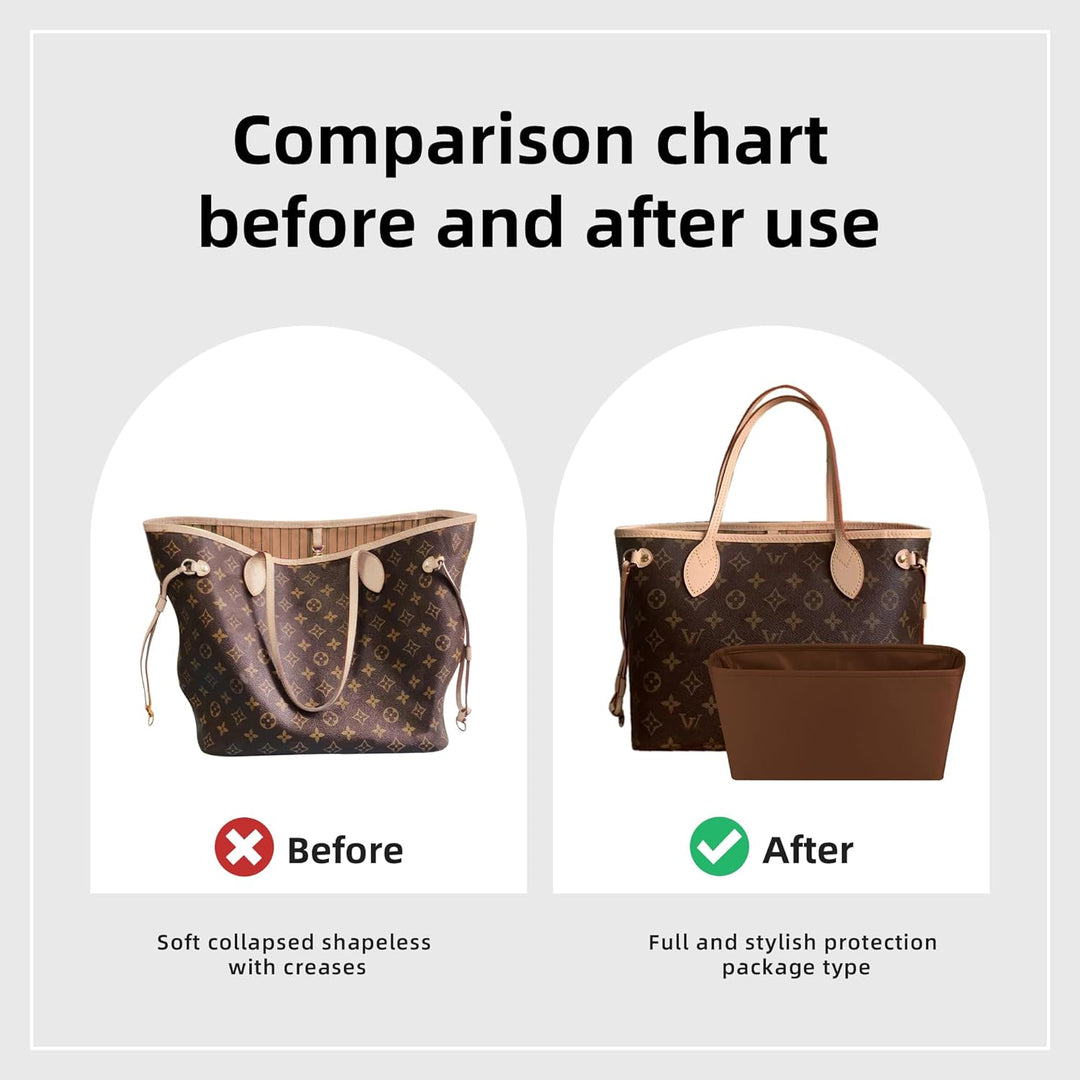 DGAZ Seide Handtasche Organizer für Neverfull PM/MM/GM, Taschenorganizer Tasche in Tasche Organizer,